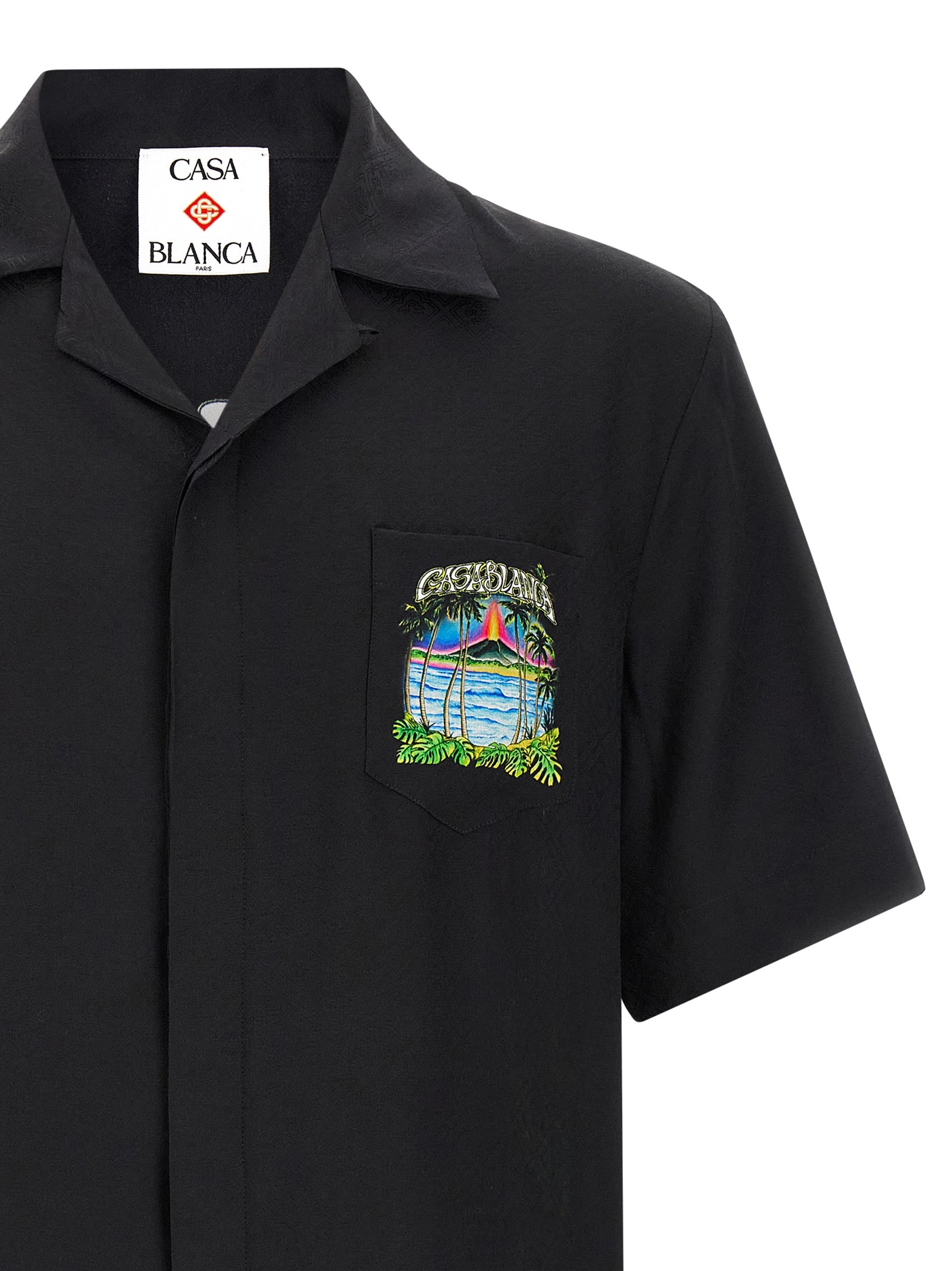 Volcano shirt Black Silk Shirt, Blouse