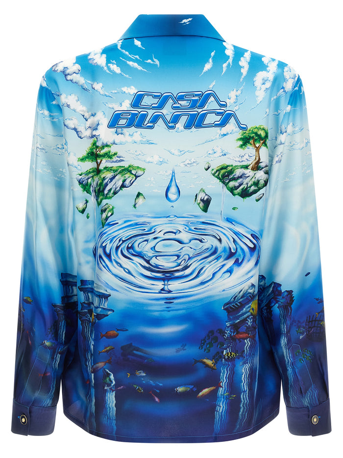 Lost Atlantis shirt Multicolor Silk Shirt, Blouse
