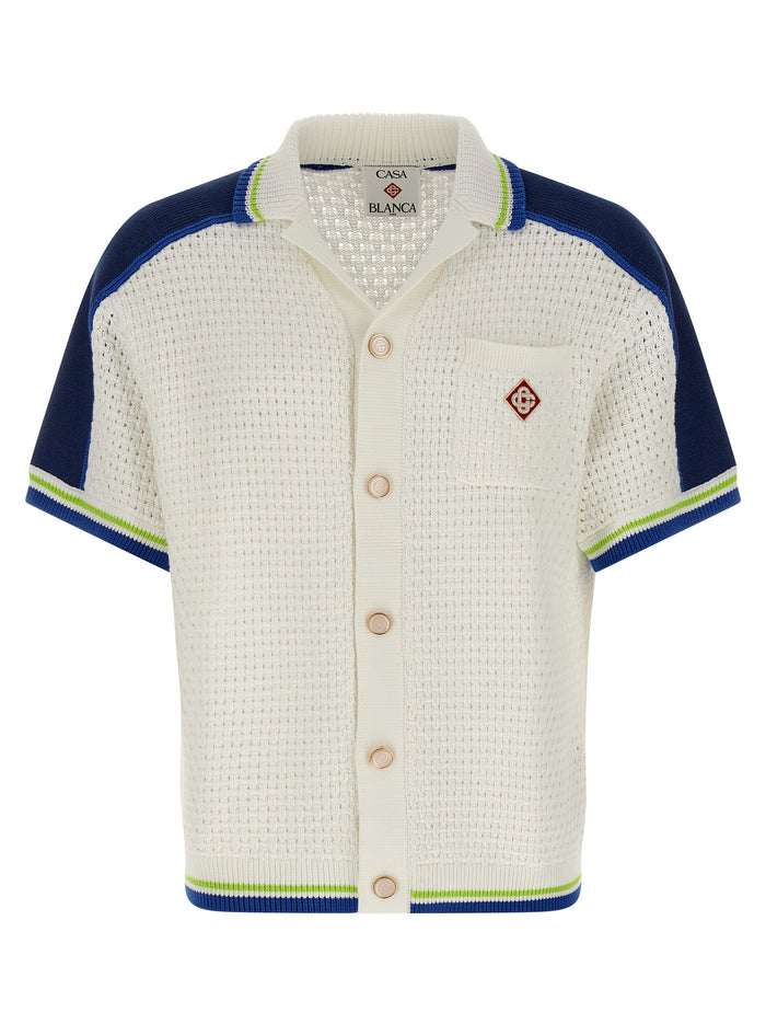Tennis Cotton Crochet shirt White Shirt, Blouse