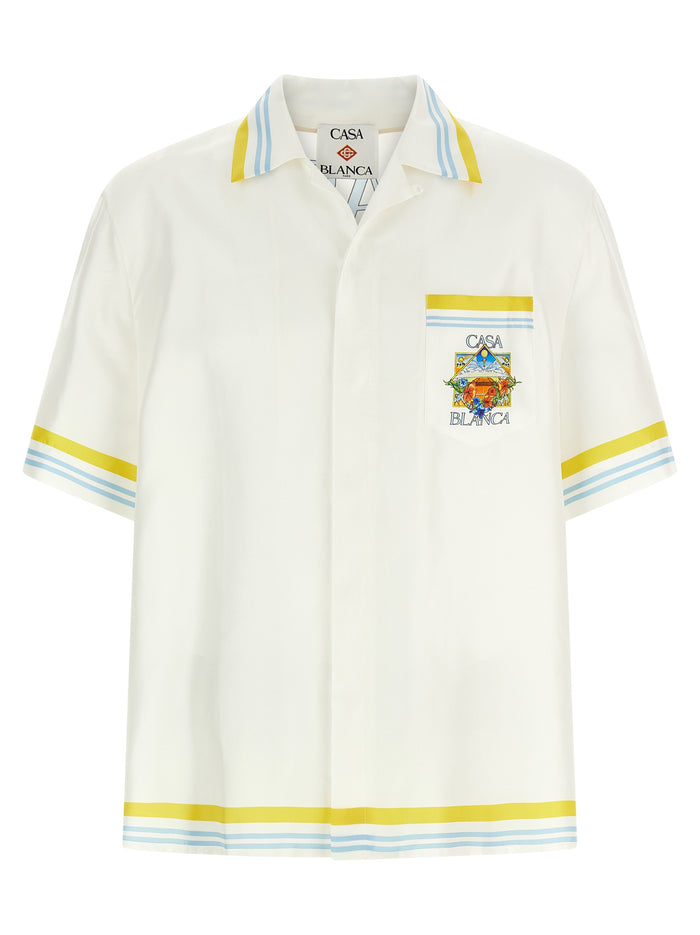 Flower Court Icon shirt Multicolor Silk Shirt, Blouse