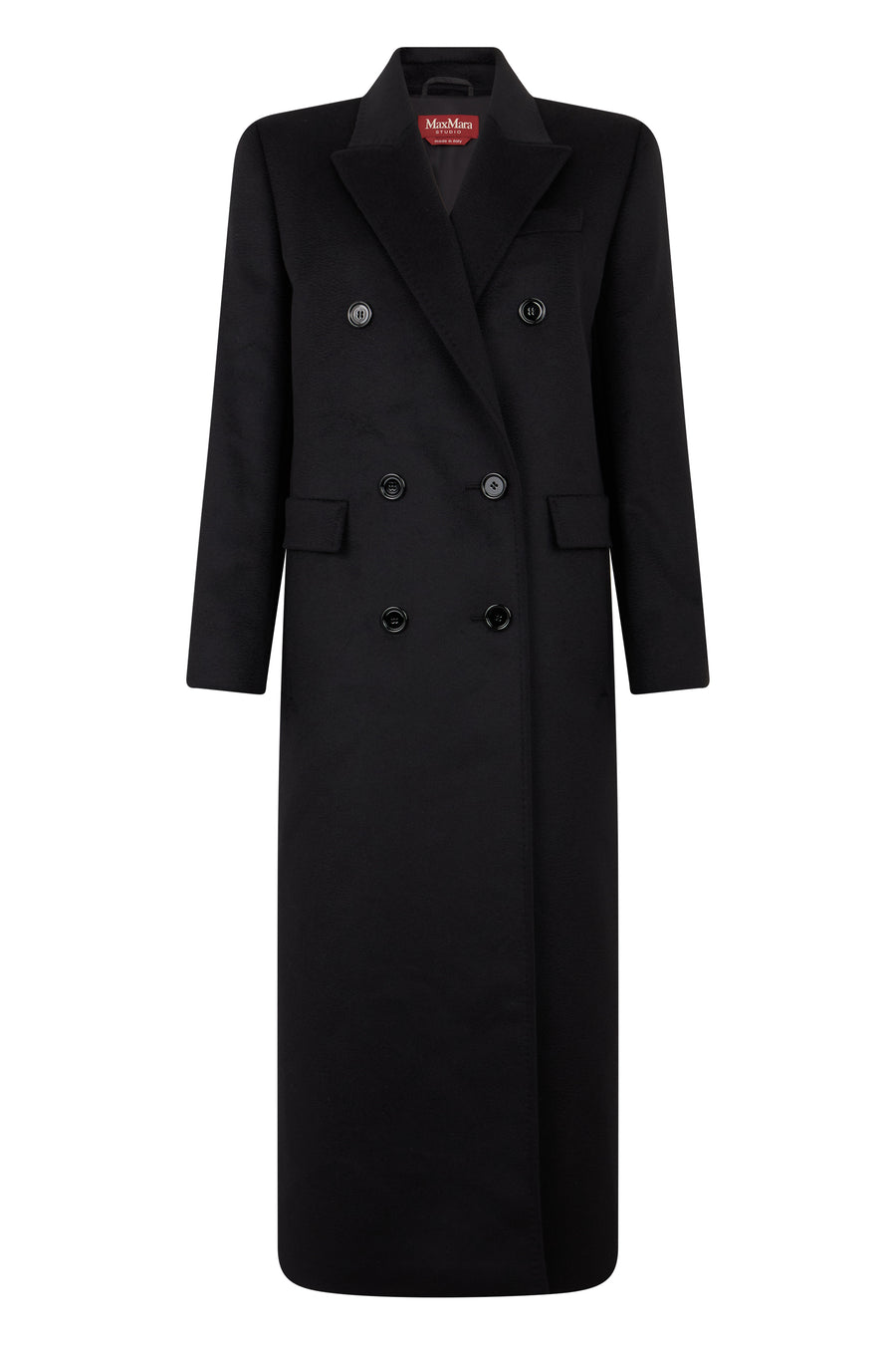 Double-Breasted Virgin Wool Coat Black Double Breasted & Peacoats