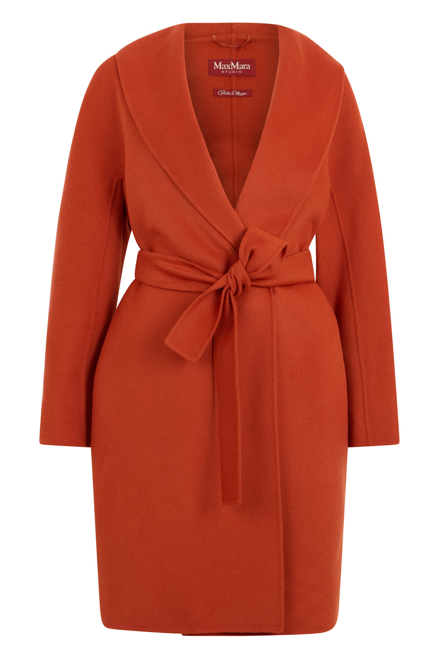 Coat Wool-Cashmere-Silk Terracotta Virgin Wool