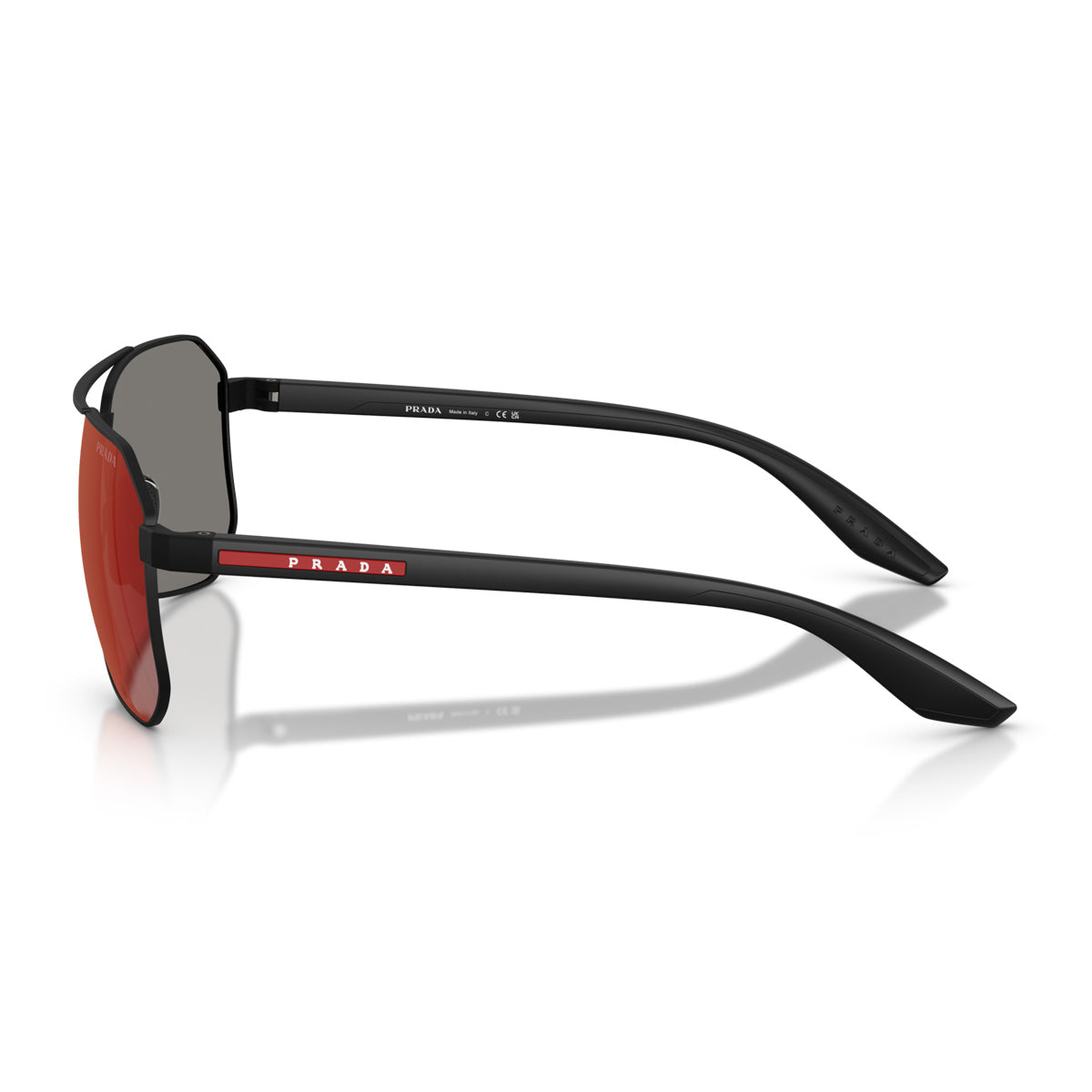 Prada Linea Rossa PS A53S DG008F Gomma Nera Nero Metal Occhiali Da Sole
