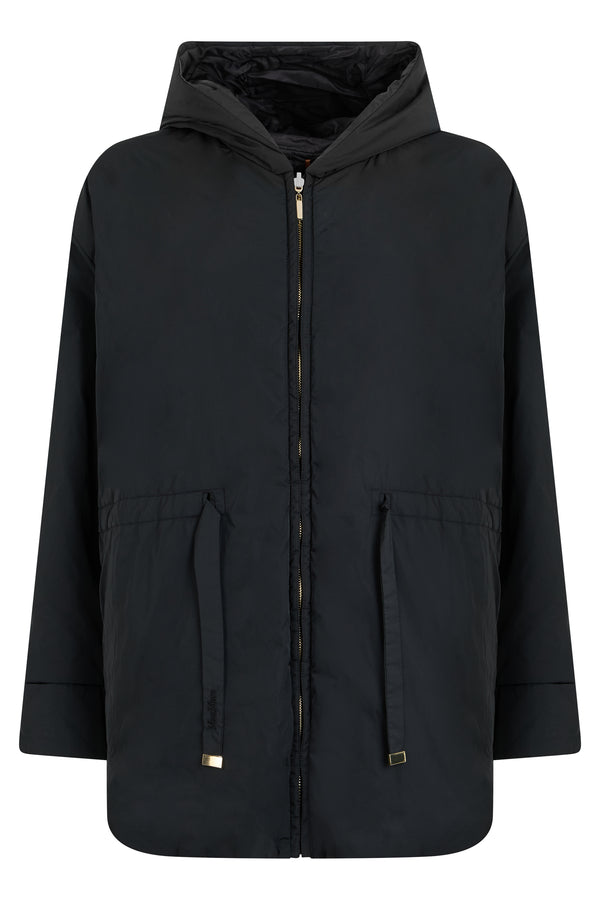 Padded Hooded Jacket Black Polyester Trench & Raincoats