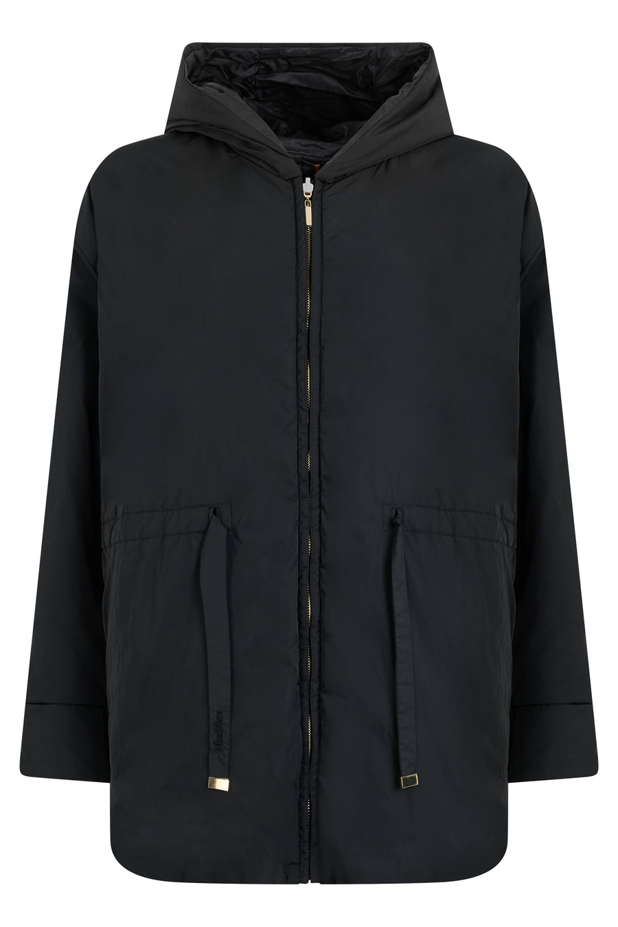 Padded Hooded Jacket Black Polyester Trench & Raincoats