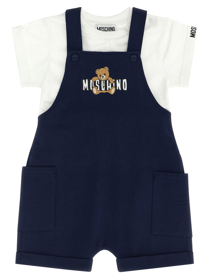 Moschino Teddy Bear t-shirt + dungarees set Multicolor Cotton Dress