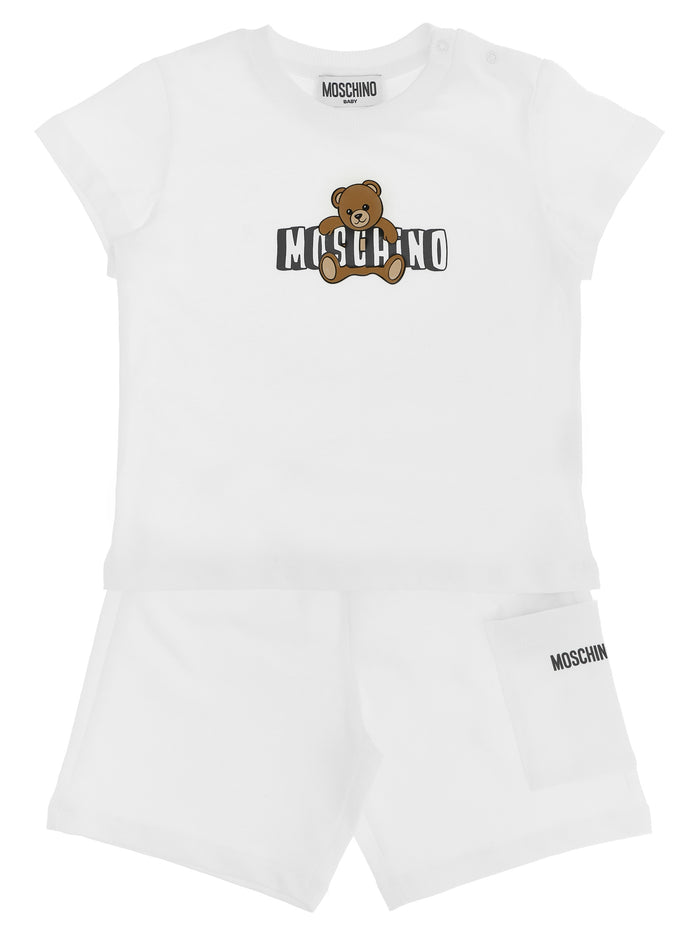 Moschino Teddy Bear T-shirt + bermuda suits White Cotton Dress