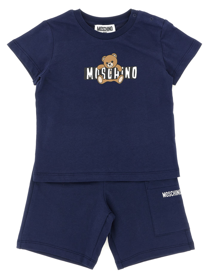 Moschino Teddy Bear T-shirt + bermuda suits Blue Cotton Dress