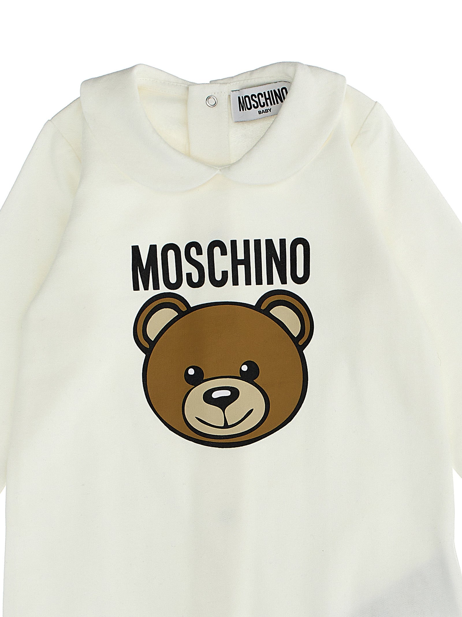 Baby set bib + cap White Cotton Playsuits, Body