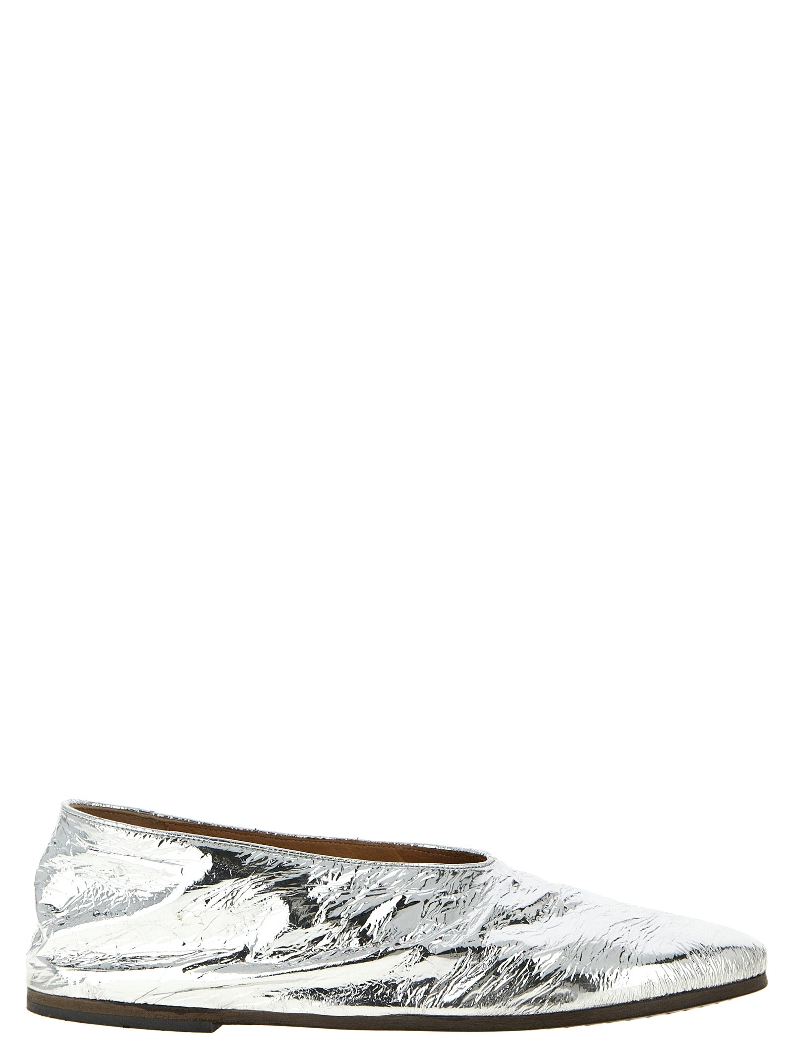 Coltellaccio ballet flats Silver Calfskin Leather (bos Taurus) Flat Shoes