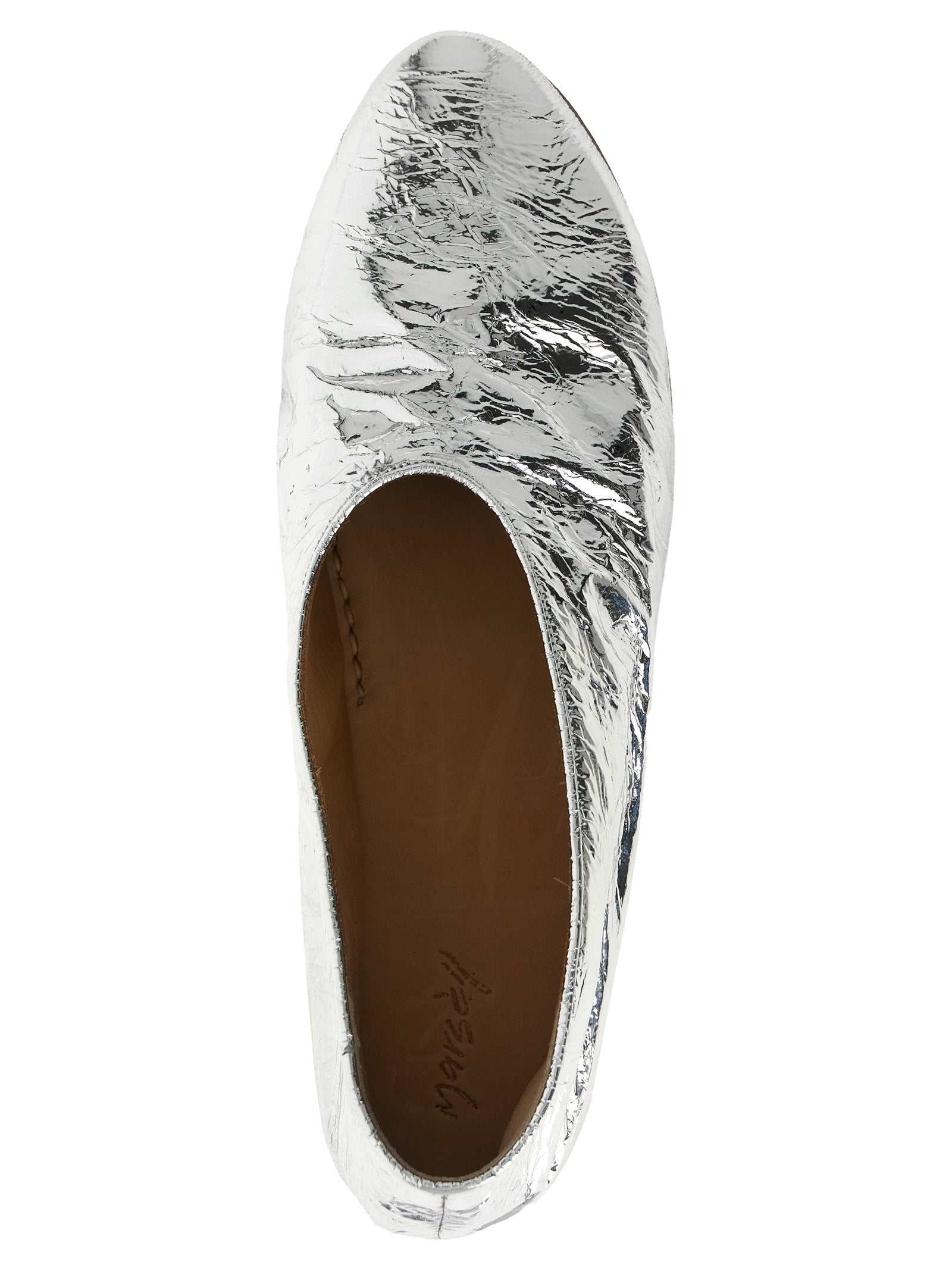 Coltellaccio ballet flats Silver Calfskin Leather (bos Taurus) Flat Shoes