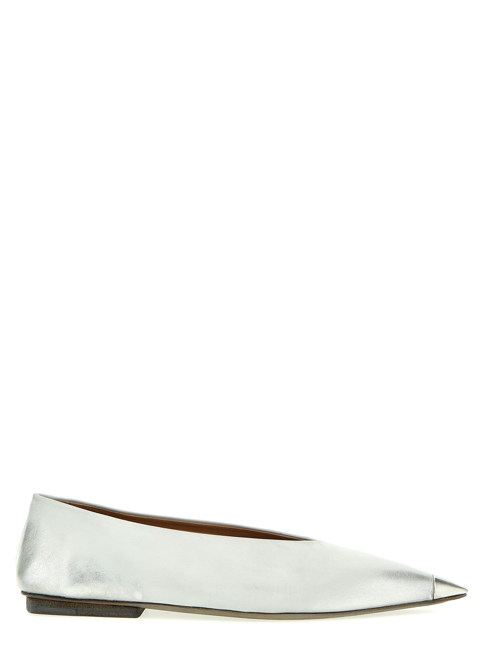 Ago ballet flats Silver Calfskin Leather (bos Taurus) Flat Shoes