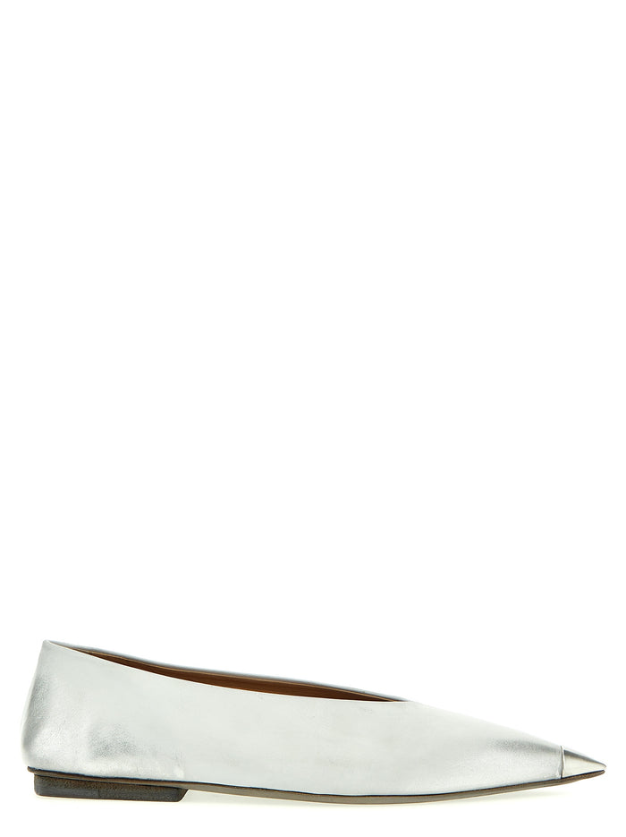 Ago ballet flats Silver Calfskin Leather (bos Taurus) Flat Shoes