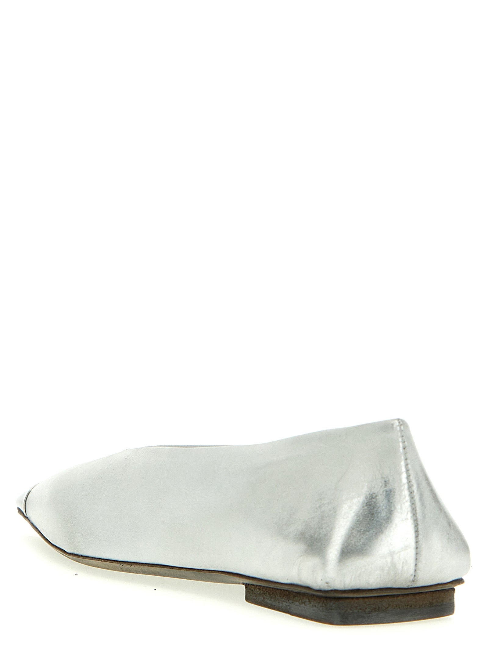 Ago ballet flats Silver Calfskin Leather (bos Taurus) Flat Shoes
