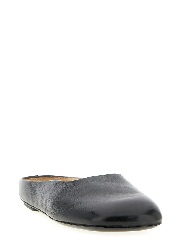 Bama mules Black Calfskin Leather (bos Taurus) Flat Shoes
