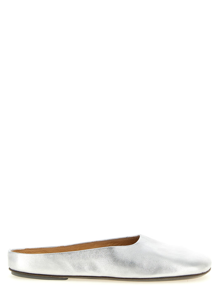 Bama mules Silver Calfskin Leather (bos Taurus) Flat Shoes