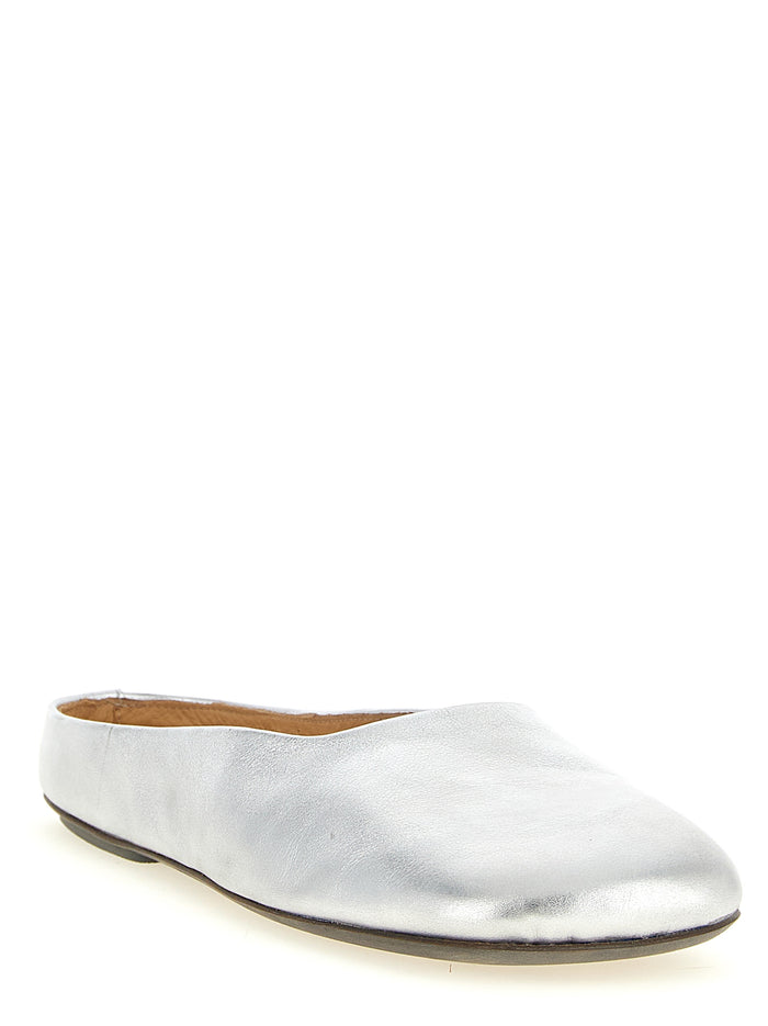 Bama mules Silver Calfskin Leather (bos Taurus) Flat Shoes
