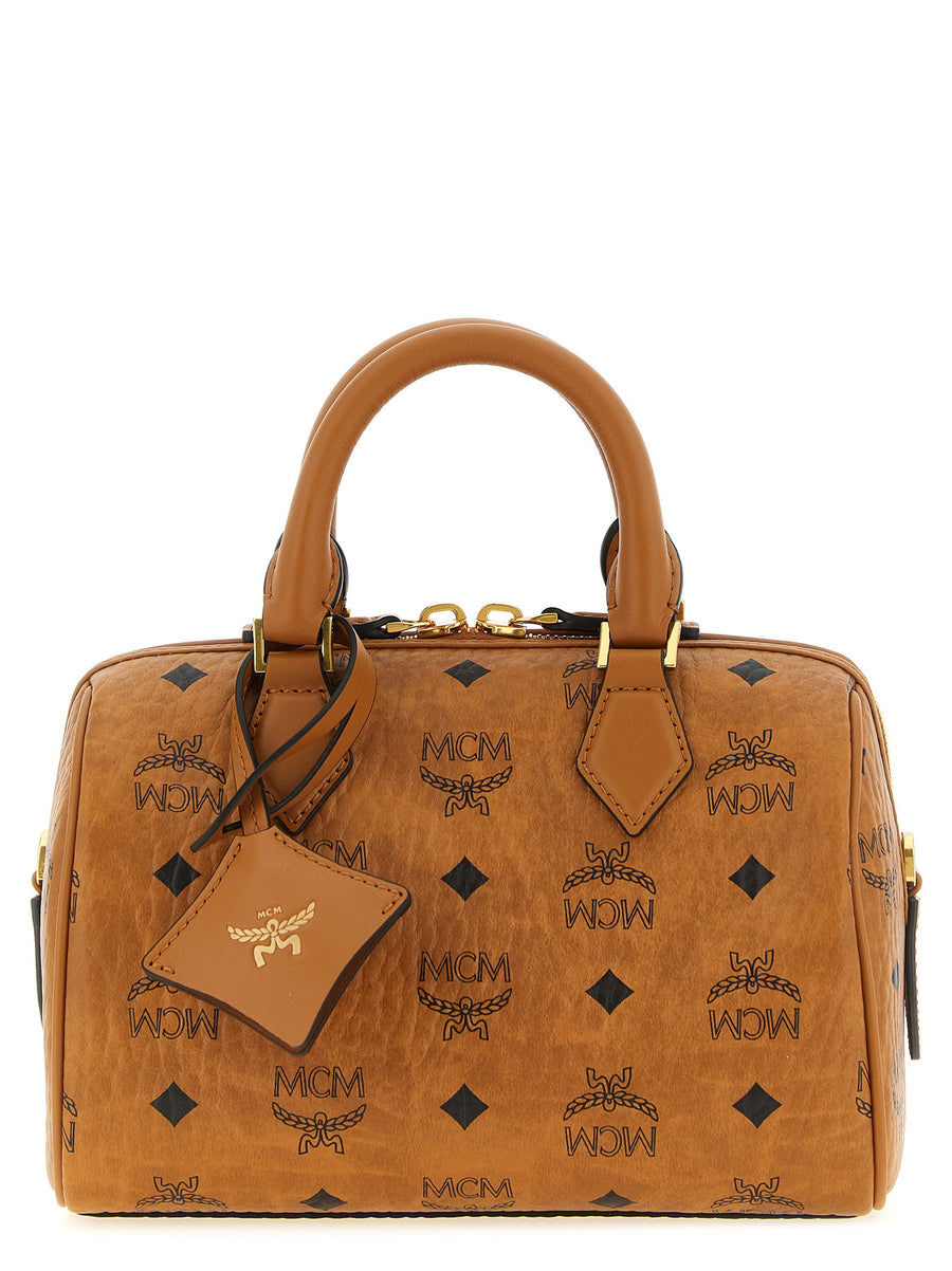 Mcm Ella Boston Top Handle Bag — Tan