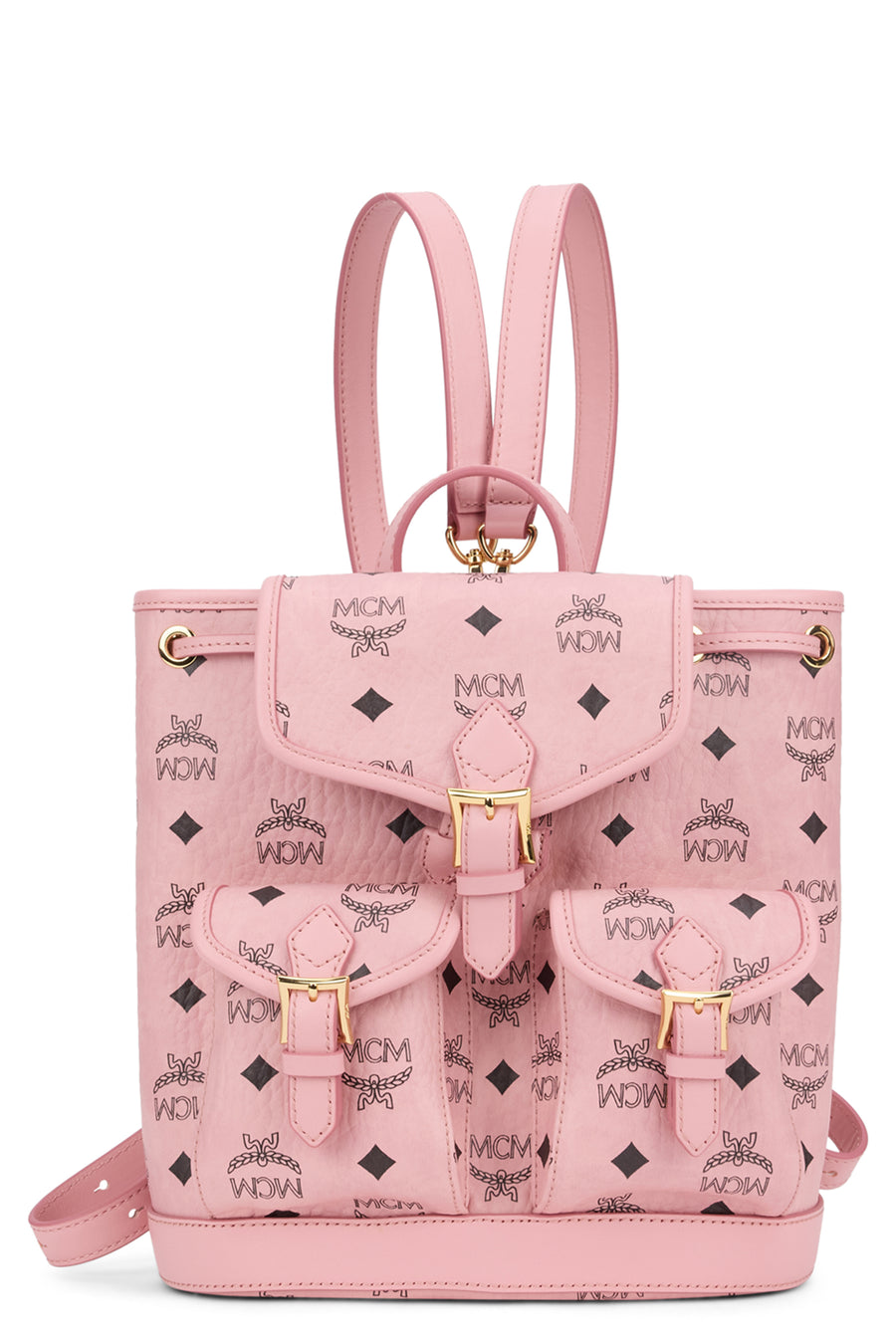 Backpack Synthetic Leather Soft Pink Polyurethane Backpacks