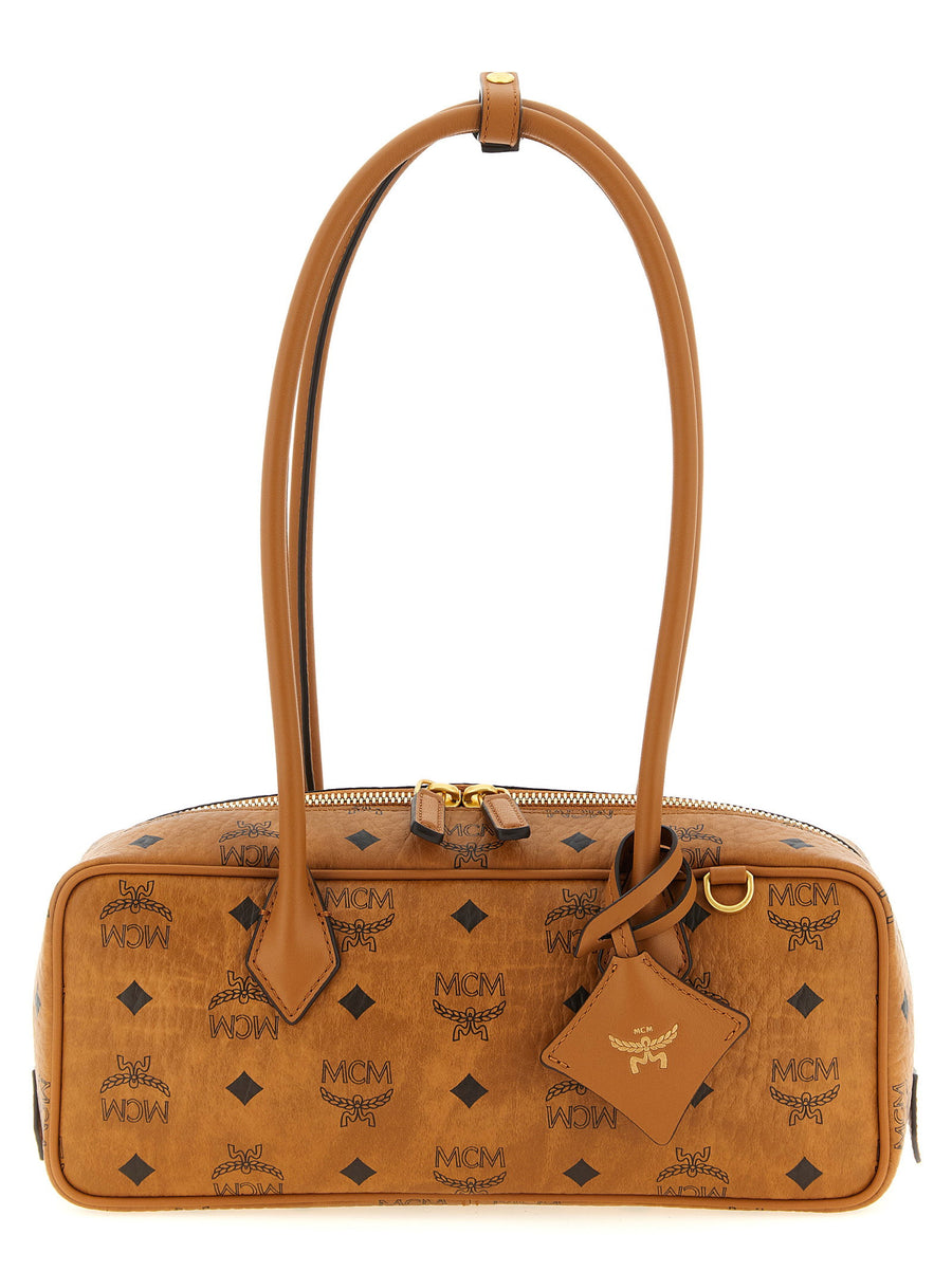Mcm Aren East West Shoulder Bag — Brown