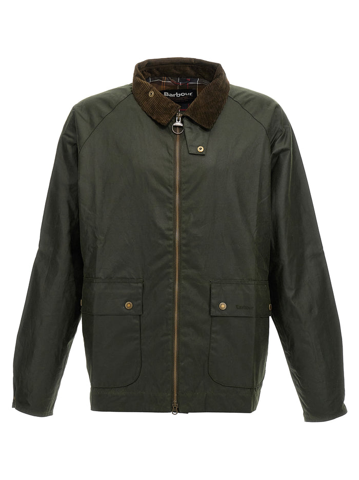Short Bedale Jacket Green Cotton Down Jacket, Parka, Casual
