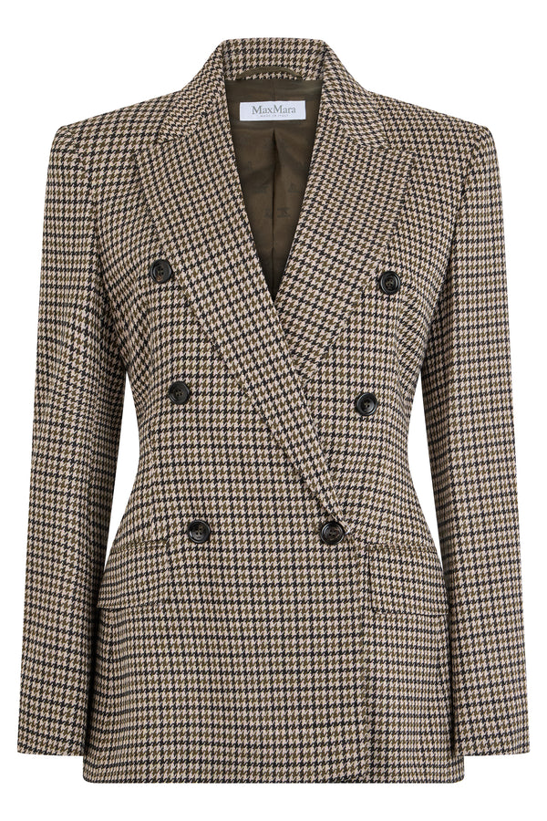 Double-Breasted Wool-Blend Blazer Multicolour Viscose Blazers
