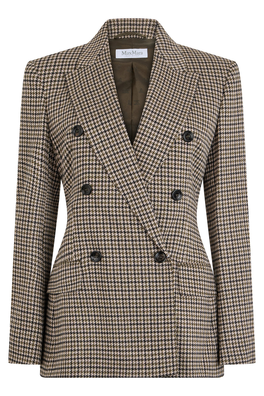 Double-Breasted Wool-Blend Blazer Multicolour Viscose Blazers