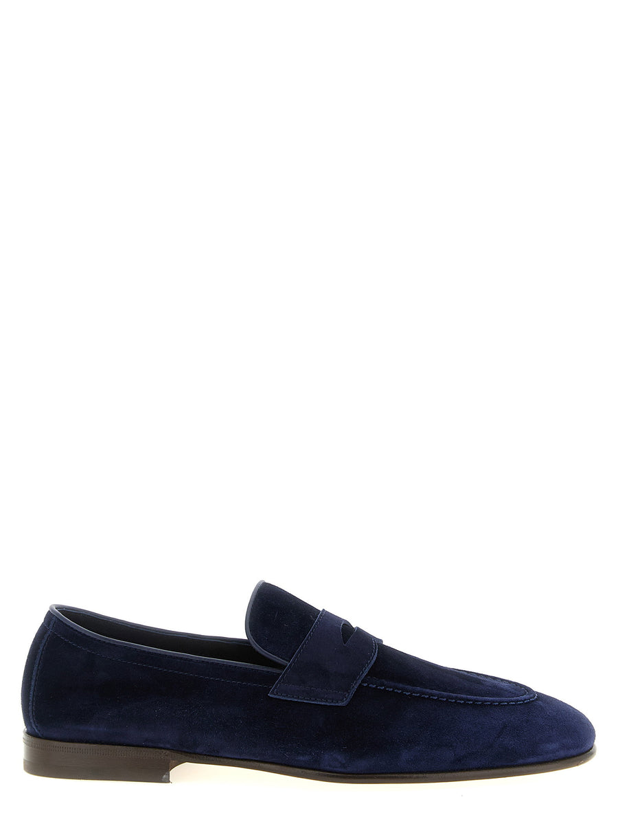 Brunello Cucinelli Suede Penny Loafer Loafer — Navy