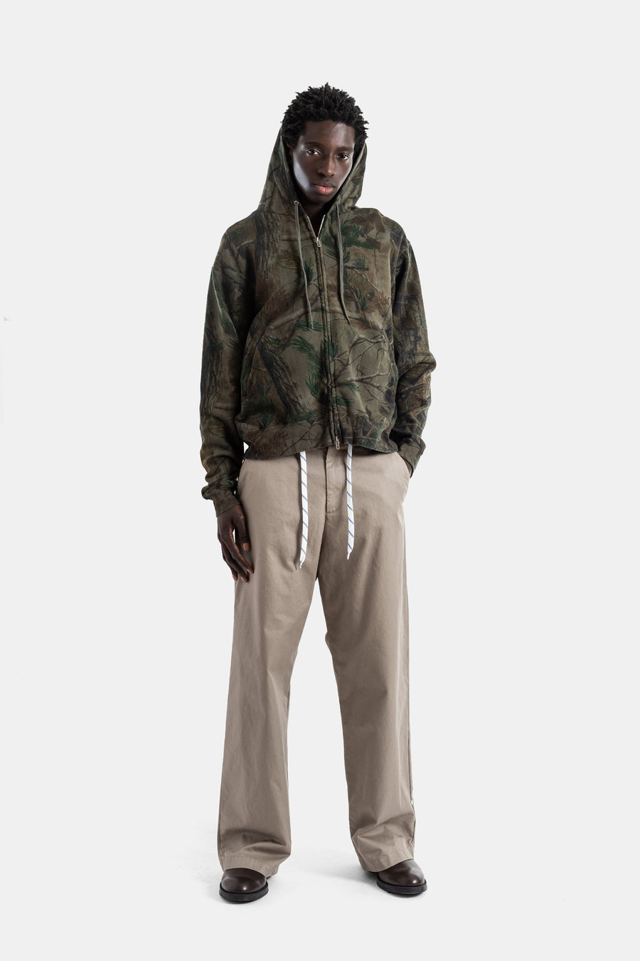 Balenciaga Cotton dry fleece hoodie in olive