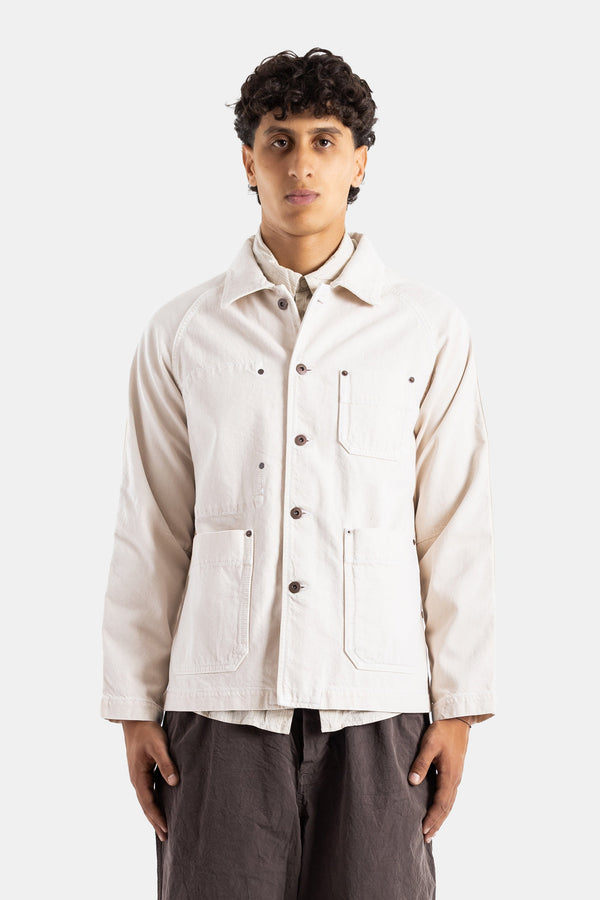 Casey Casey Unwashed cotton denim jacket in beige