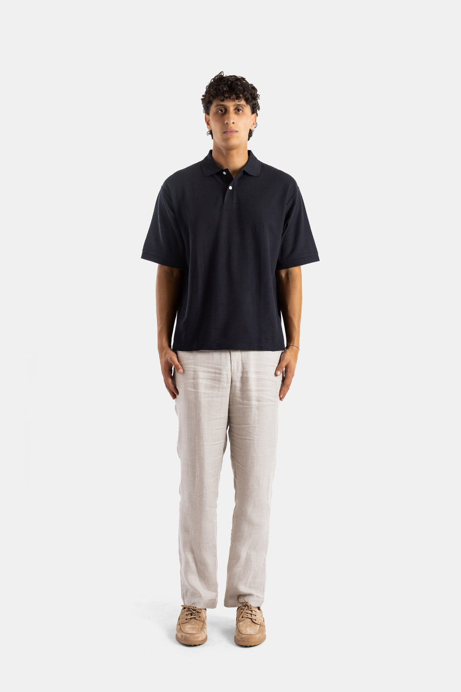 Handvaerk Pima cotton jersey polo shirt in black