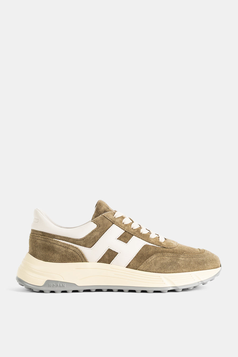 Hogan Khaki suede sneaker in beige