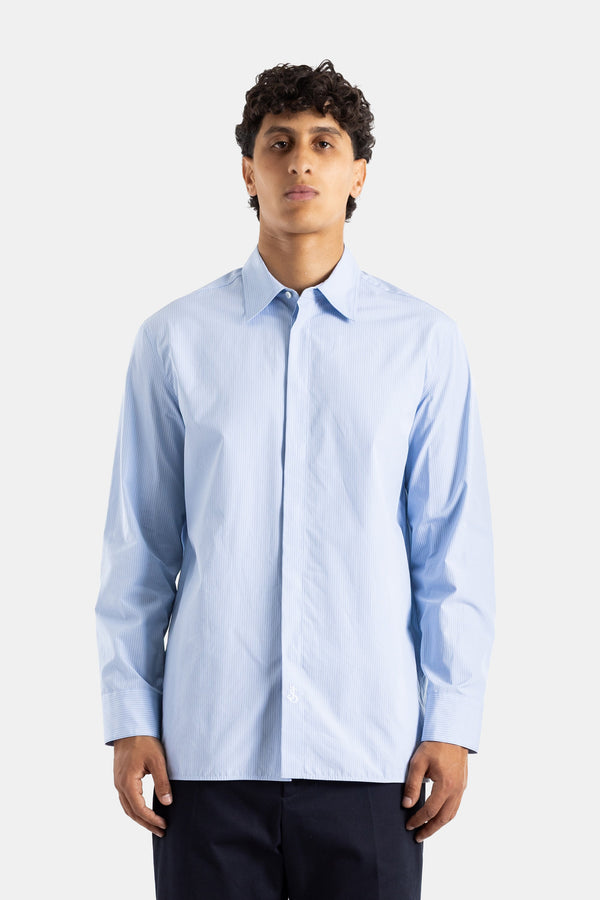 Jil Sander Fine pinstripe cotton shirt in blue