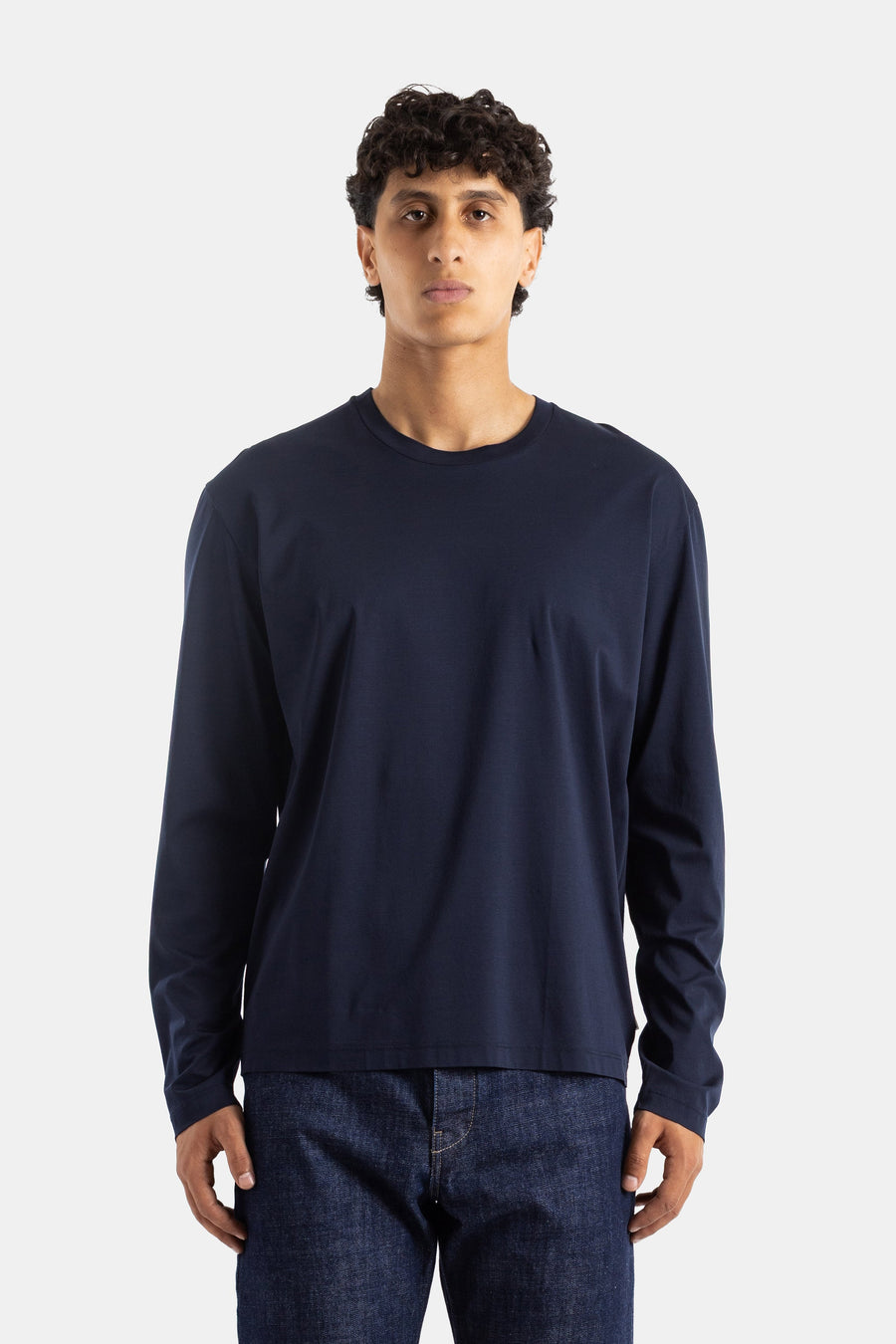 Jil Sander Cotton jersey long-sleeved t-shirt in navy