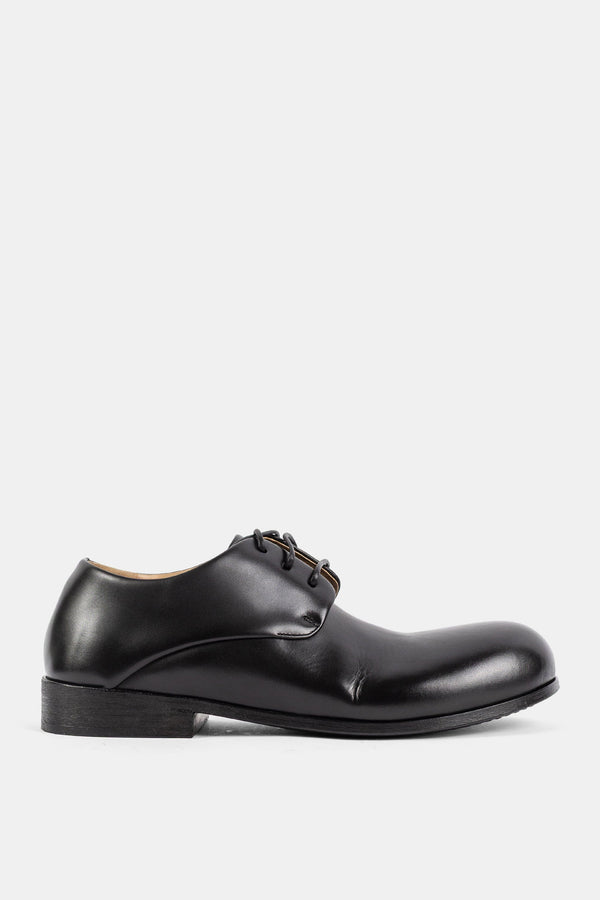 Marsell Smooth black leather flat in black