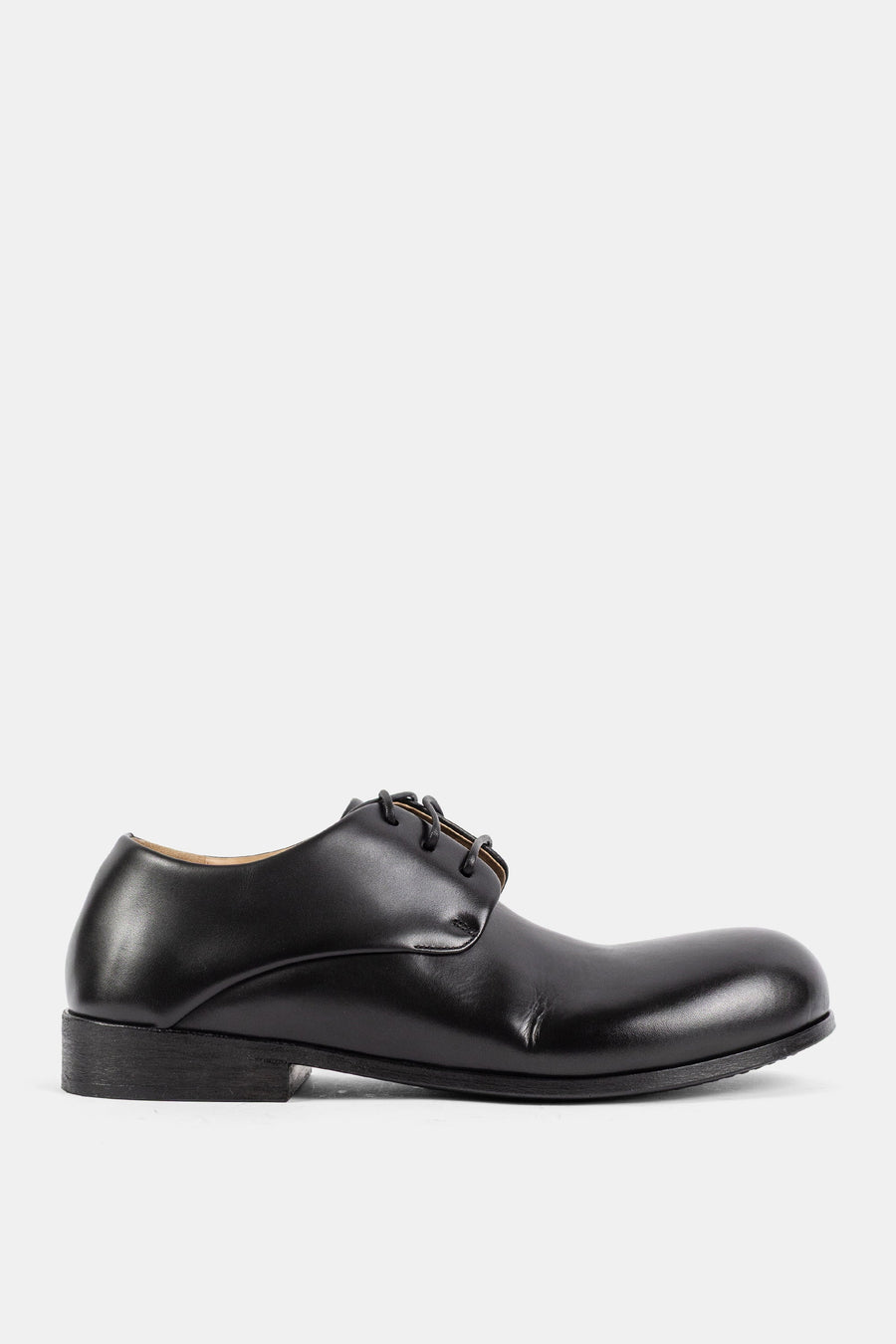 Marsell Smooth black leather flat in black
