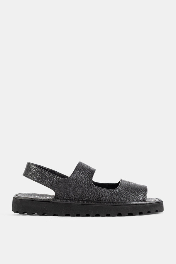 Marsell Black deer leather sandal in black