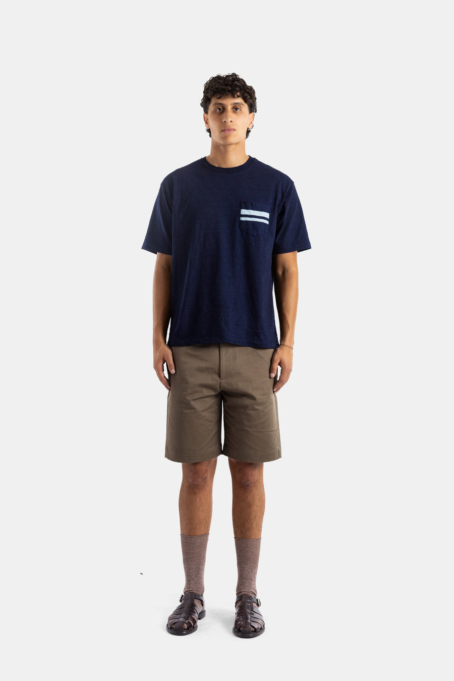 Momotaro American cotton and extra-long staple Giza cotton shorts in brown