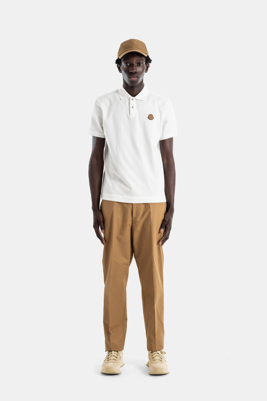 Moncler Cotton piqué polo shirt in white