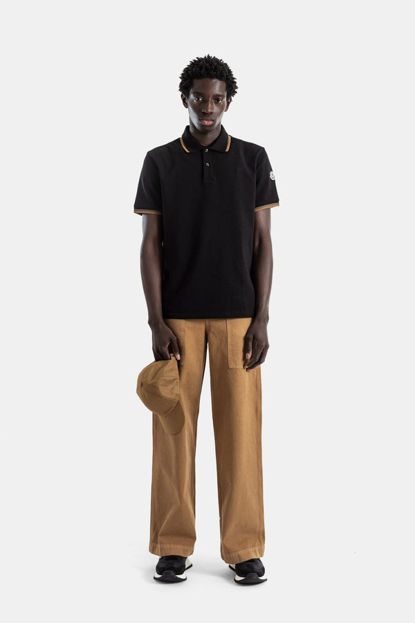Moncler Wide-Leg Cotton Trousers — Brown