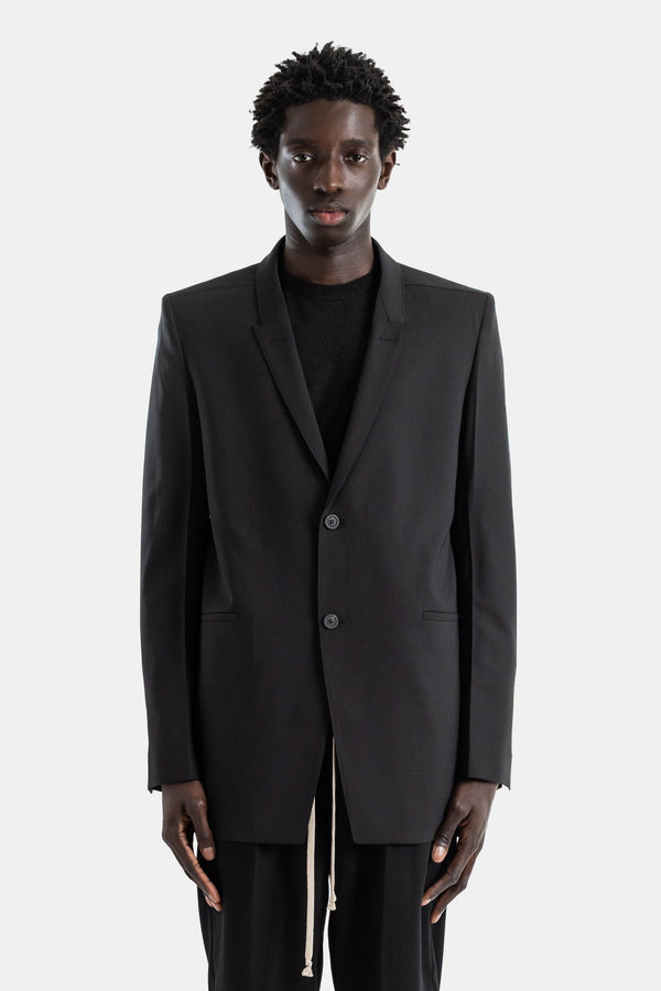 Rick Owens Dry-grain fabric blazer in black