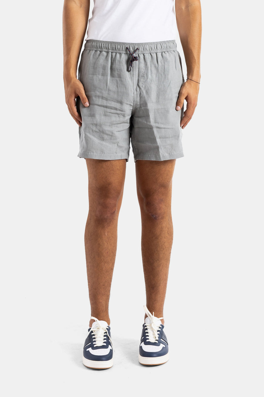 Sease Linen with polyamide-elastane lining bermuda shorts in gray
