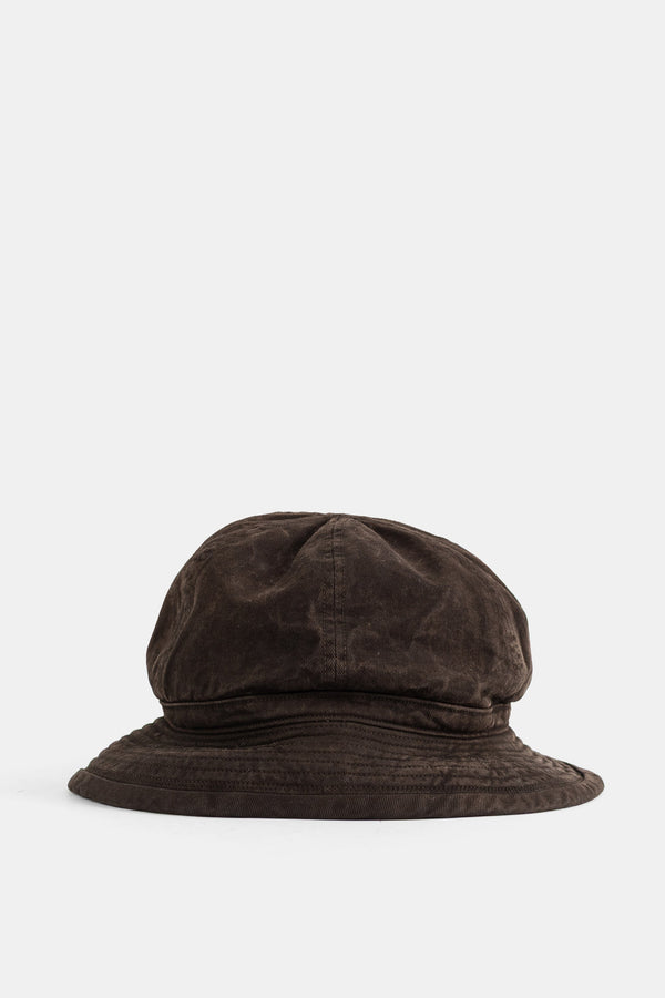 Taiga Takahashi TTSS26010 Cedar-dyed cotton bucket hat in brown