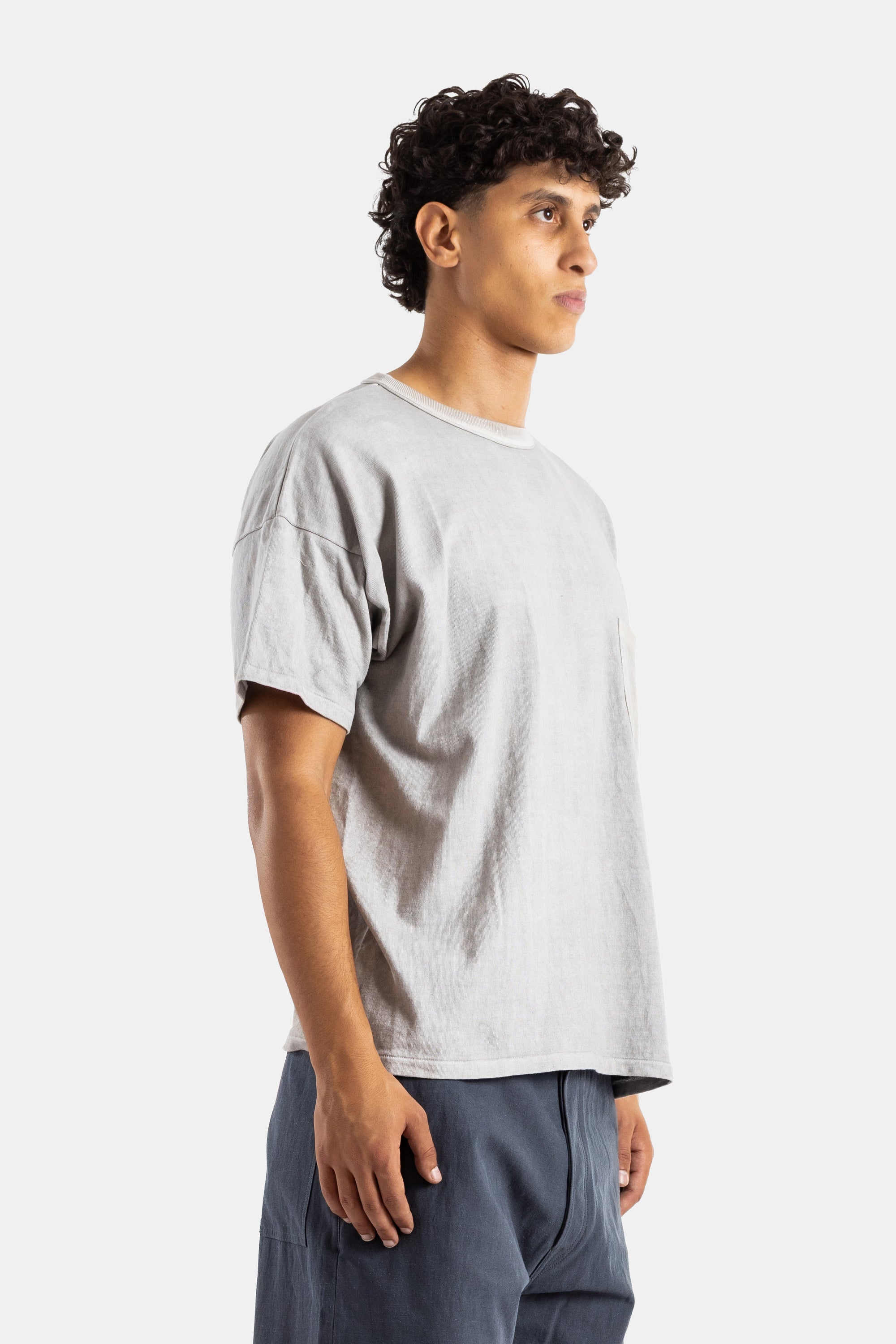 Pearl Grey Cotton Pocket T-Shirt Beige T-shirts