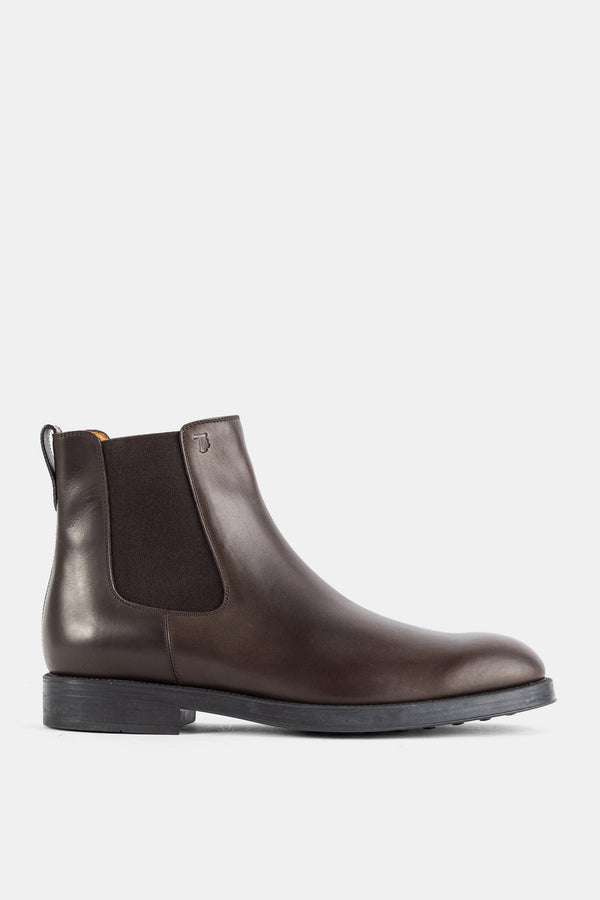 Tod's Smooth calfskin with satin finish chelsea boot in brown