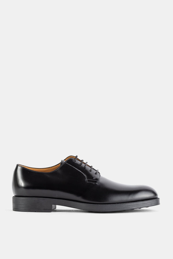 Tod's Polished calfskin leather derby flat in black