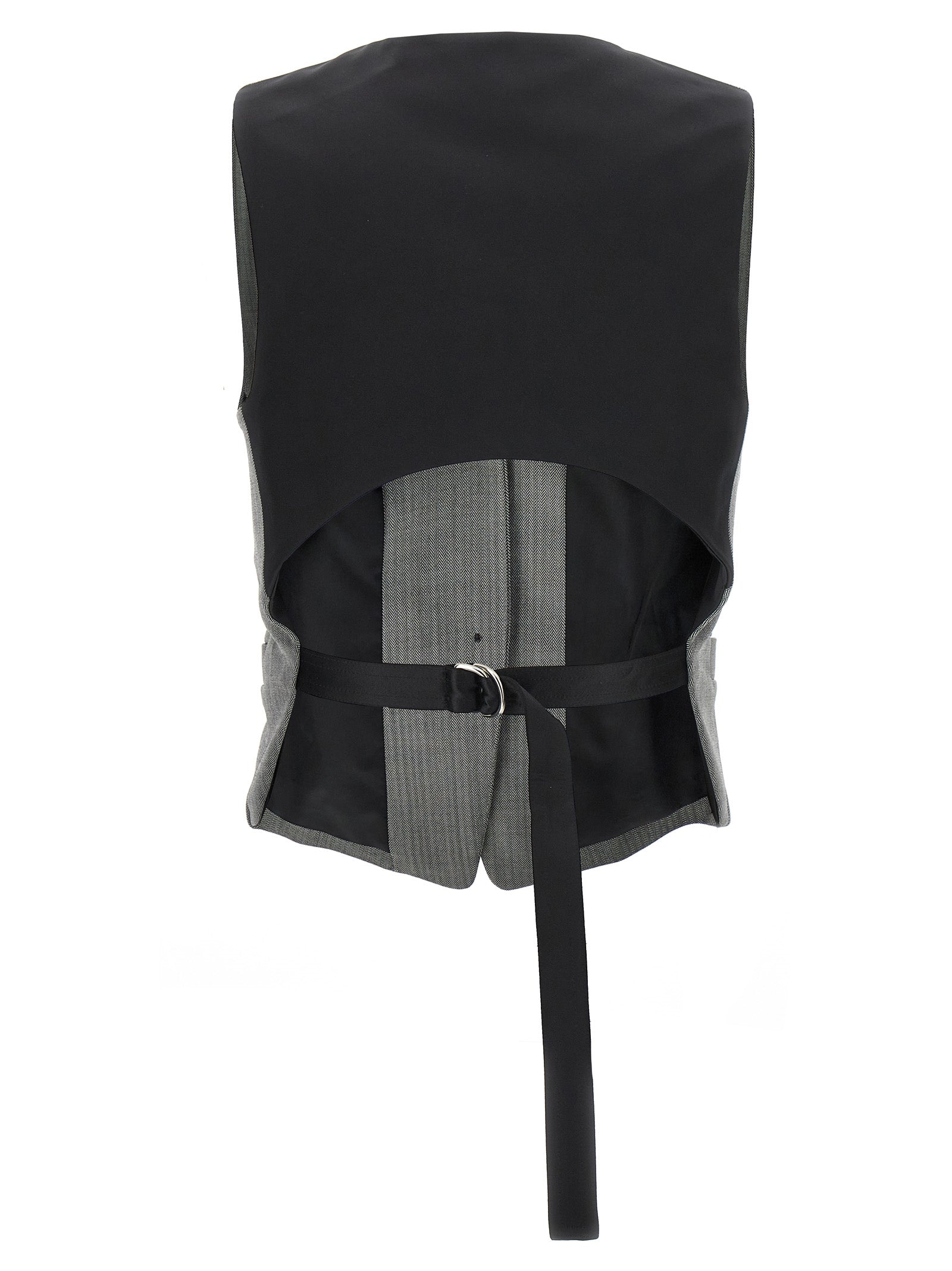 Chevron vest White/black Wool Polyester Elastane Gilet