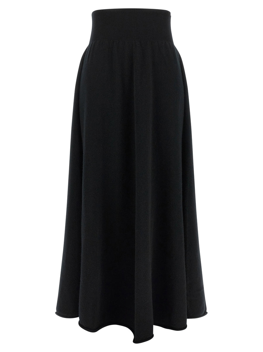 Extreme Cashmere Cashmere Flared Skirt — Black