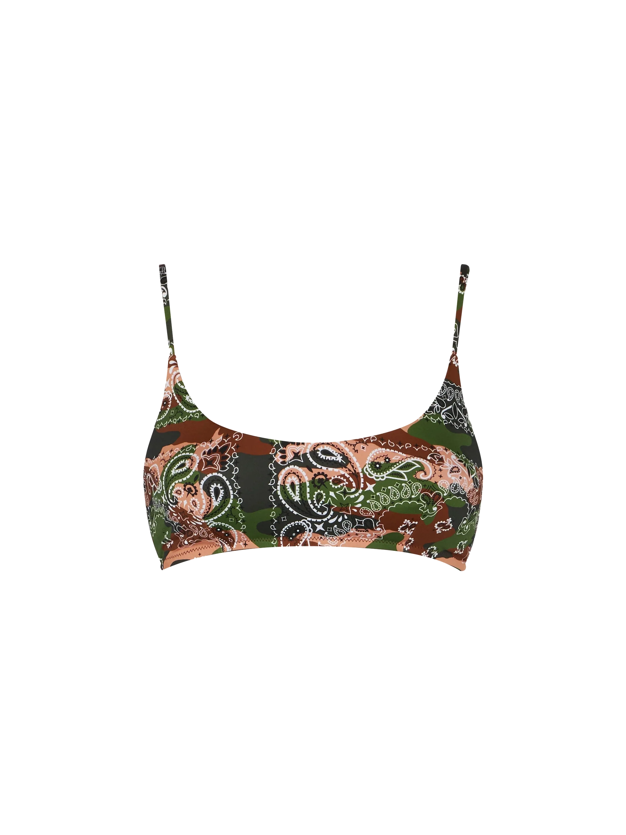 Judy Mimetic Bandana Print Bralette Bikini Top Grey