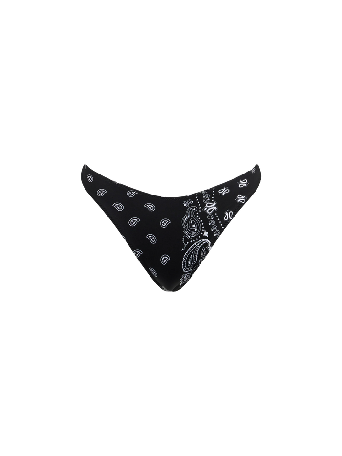 Black Naomi Cheeky Swim Briefs With Bandana Print Bottom